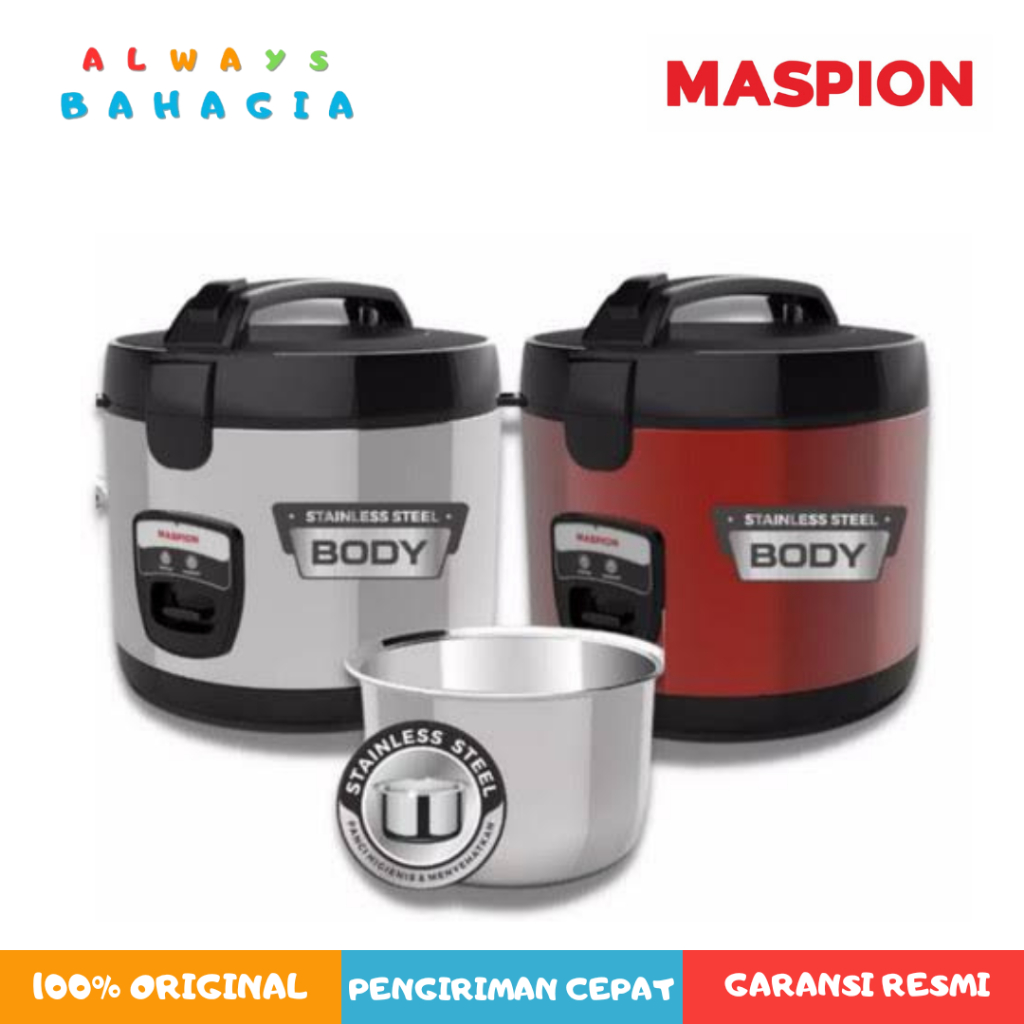 MASPION MRJ-1856 BSSN  Rice Cooker Stainless Kapasitas 1,8 Liter