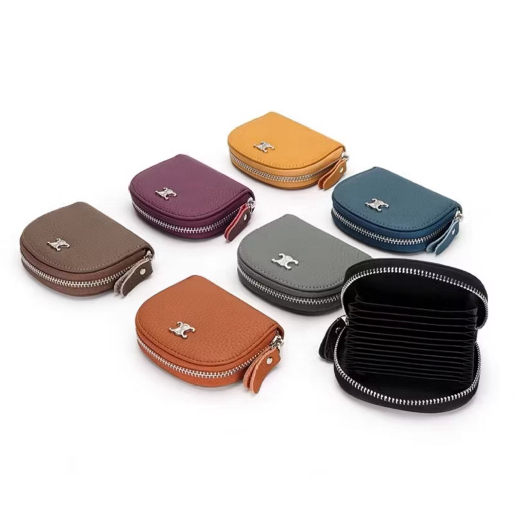 Dompet Kartu CeIin Premium Kulit Import Resleting Sekat