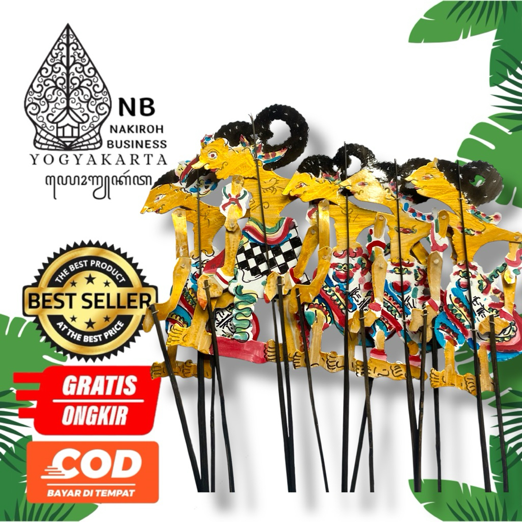 NAKIROHBUSINESS wayang kertas duplex Paket isi 5 WERKUDARA ARJUNA NAKULA SADEWA PUNTADEWA