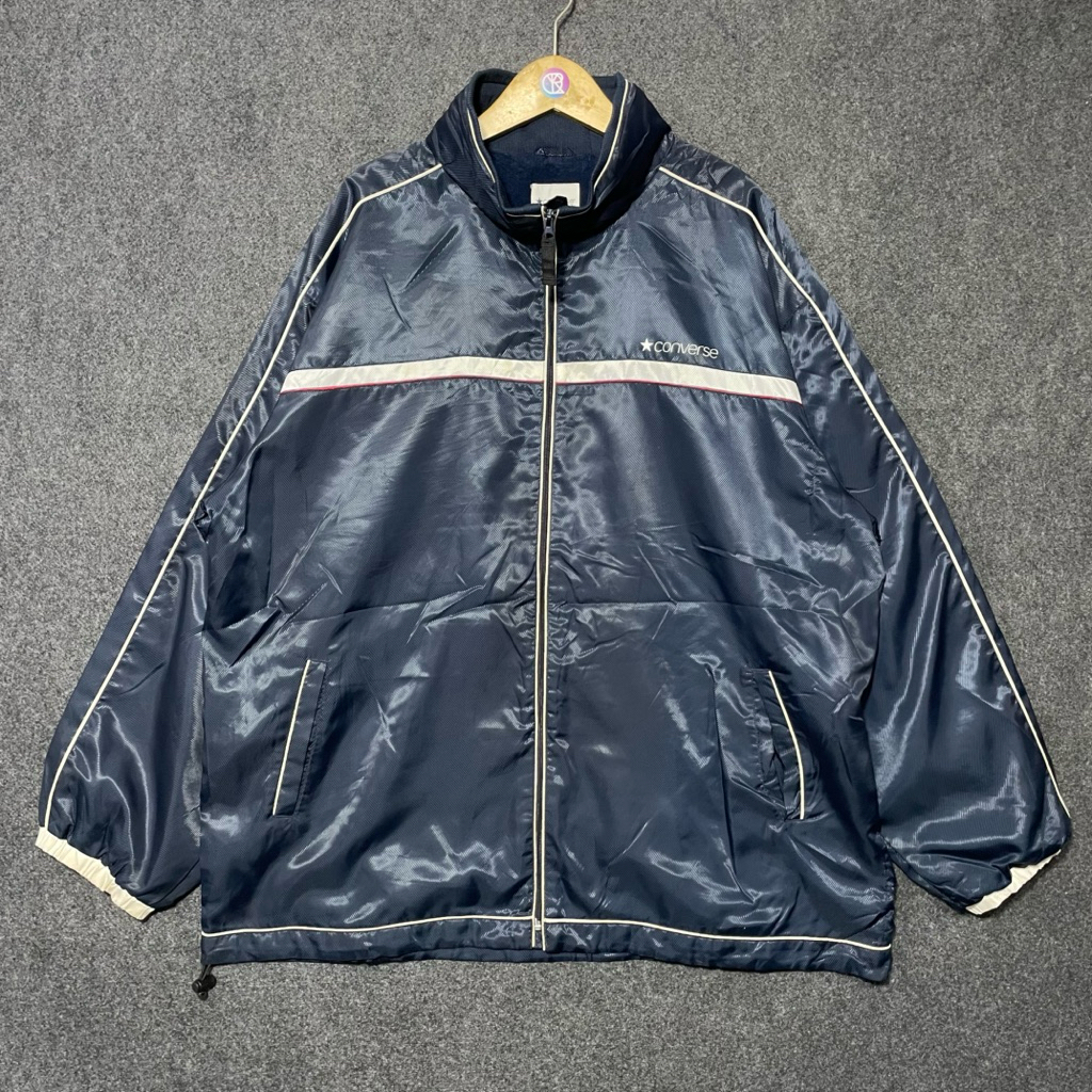 Converse Windbreaker Jacket – Navy Stripe – Size 4L (Intl XL / Asia XXL) – LD 150 Panjang 84