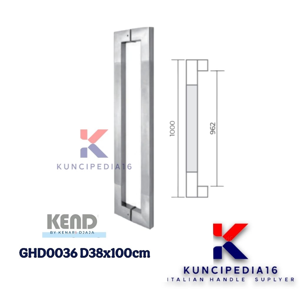 Pull Handle KEND GHD0036 D38x100cm US32 + US32D Original  ||  Tarikan Pintu KEND GHD 0036  D38x100cm