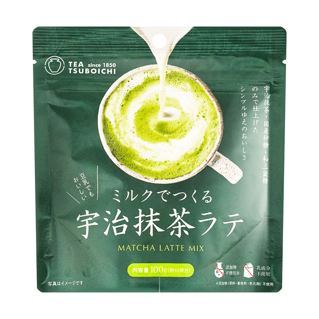 TSUBOICHI Matcha Latte Mix Halal 100g Japanese Green Tea Powder