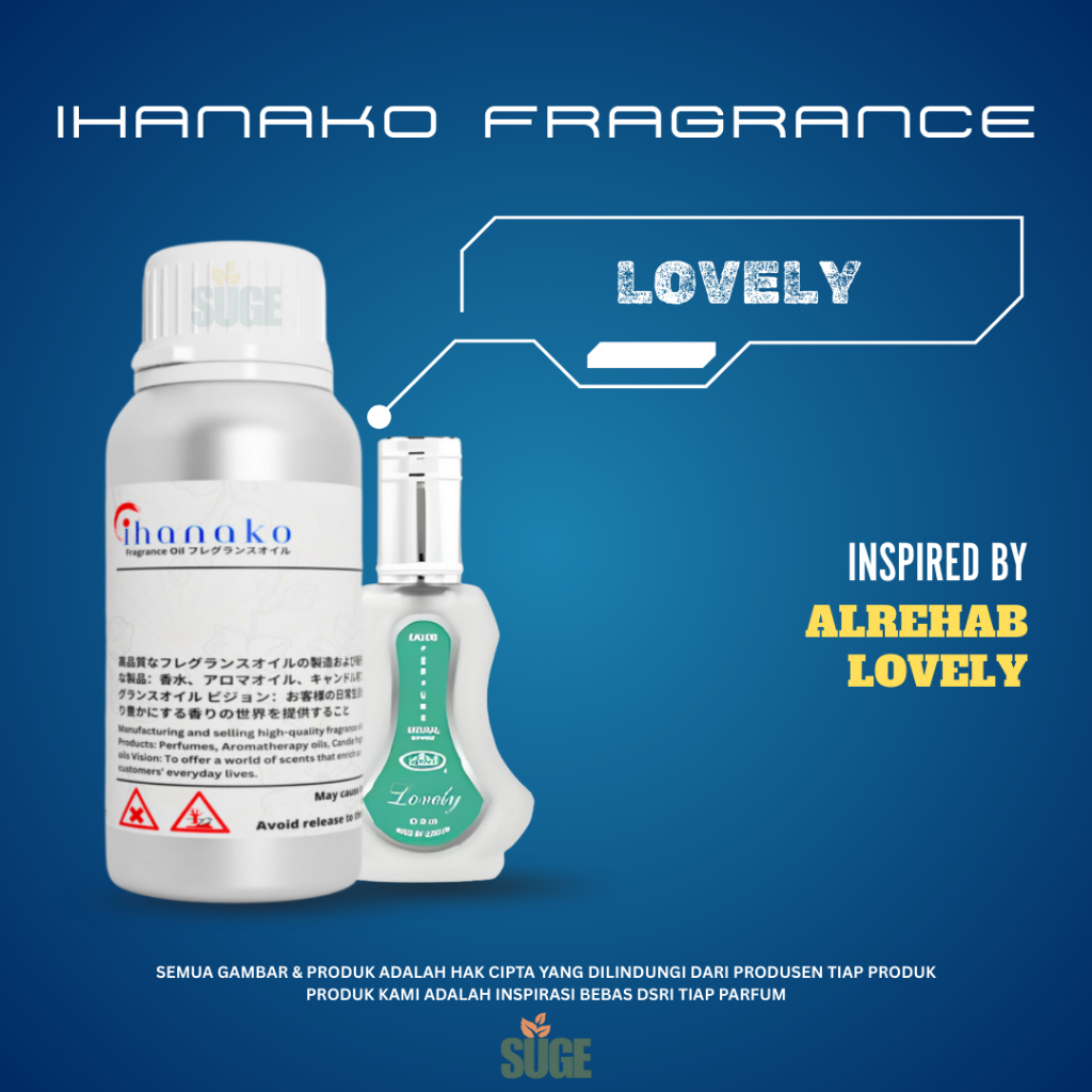 LOVELY - AL REH4B LOV3LY | BIBIT PARFUM MURNI IHANAKO FRAGRANCE JAPAN 100gram