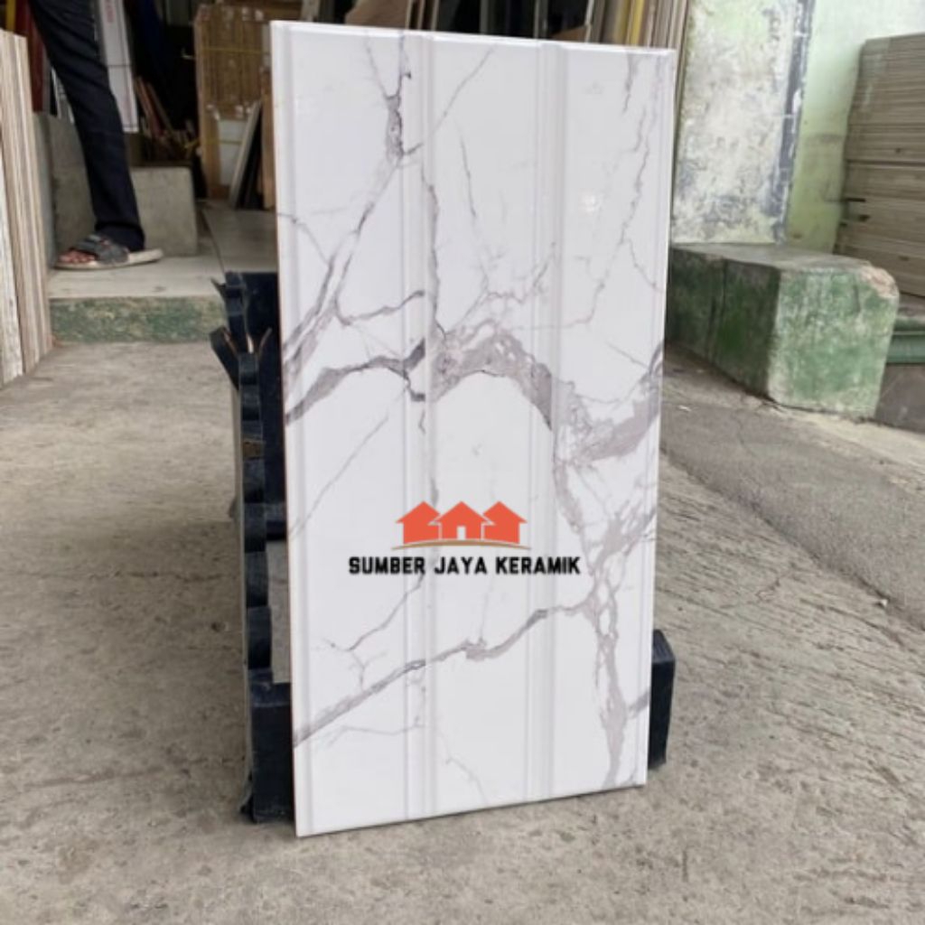 Keramik dinding - Aquila white 25x50 glossy uno