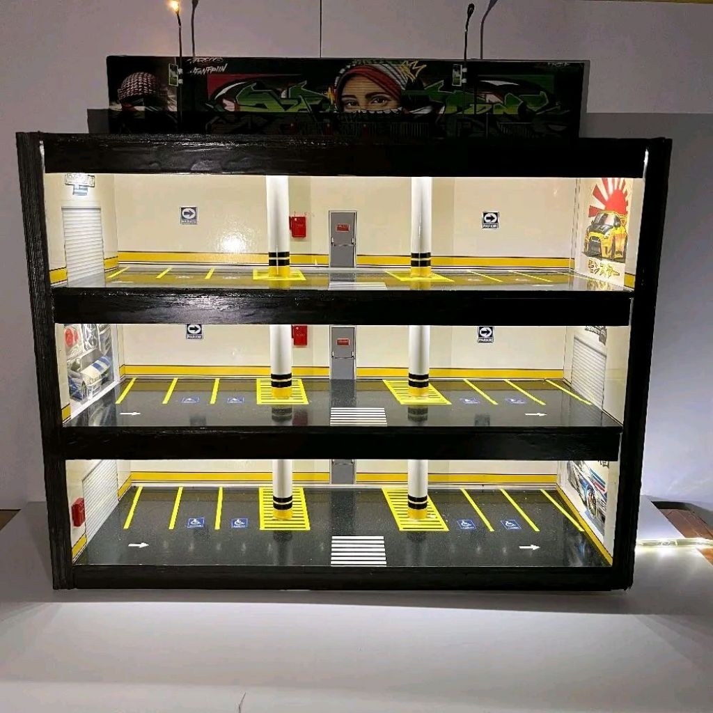 Diorama hotwheels 3 tingkat skala 1:64/Diorama Diecast/hotwheels/Diorama/Diorama model parking park