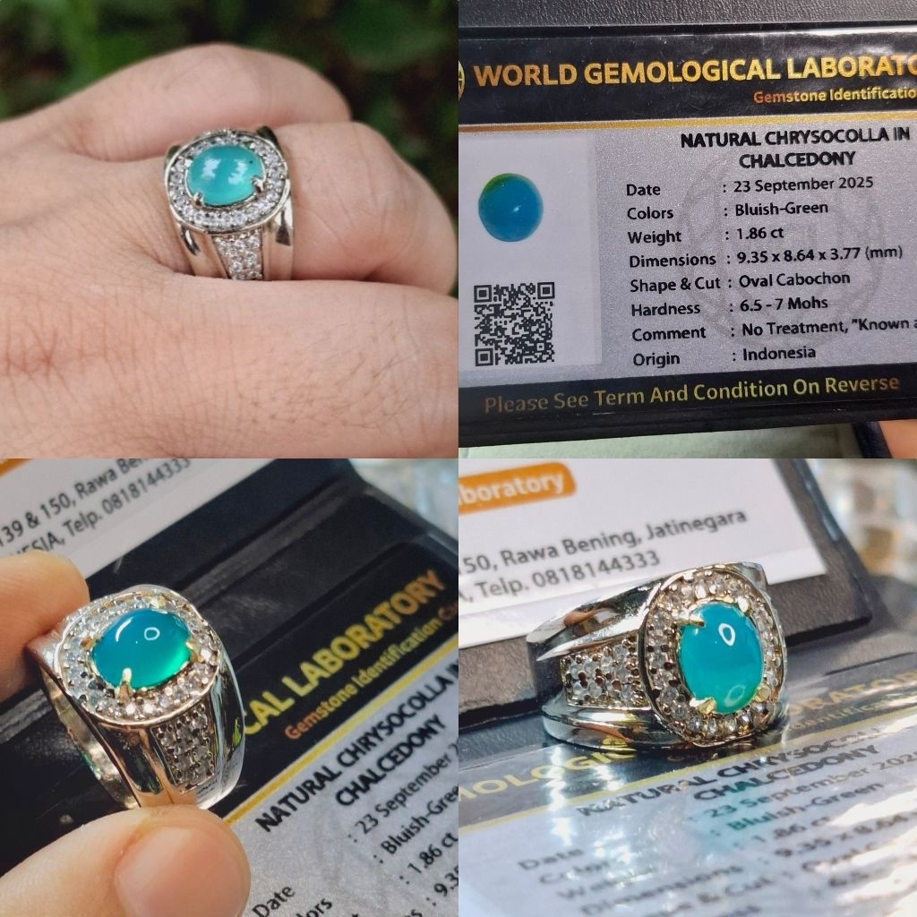 Cincin Batu Bacan Natural Crystal Mini Size