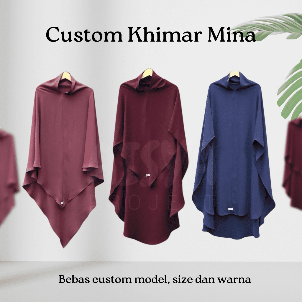 BEBAS REQUEST- KHIMAR MINA & THUBA ANTI UV V, VU, U, BASIC Tebal adem jatuh ironless khimar haji umr
