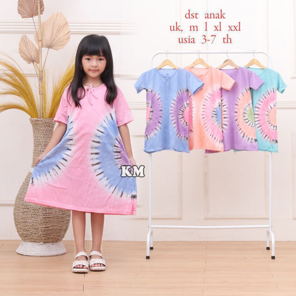 Daster Kaos Anak Motif Pelangi Usia 3-7 Tahun Daster Anak Perempuan Bahan Kaos Adem