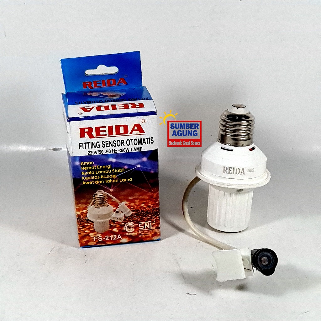 Reida Fitting Sensor Lampu Sensor Cahaya Otomatis Smart Fitiing Bohlam Reida Nyala Saat Gelap Mati S
