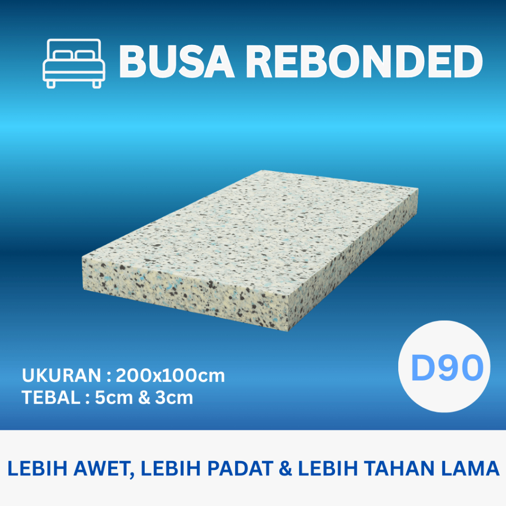 Rebonded Foam - Busa Rebonded - Alas Tidur - Lembaran - 200x100cm D90
