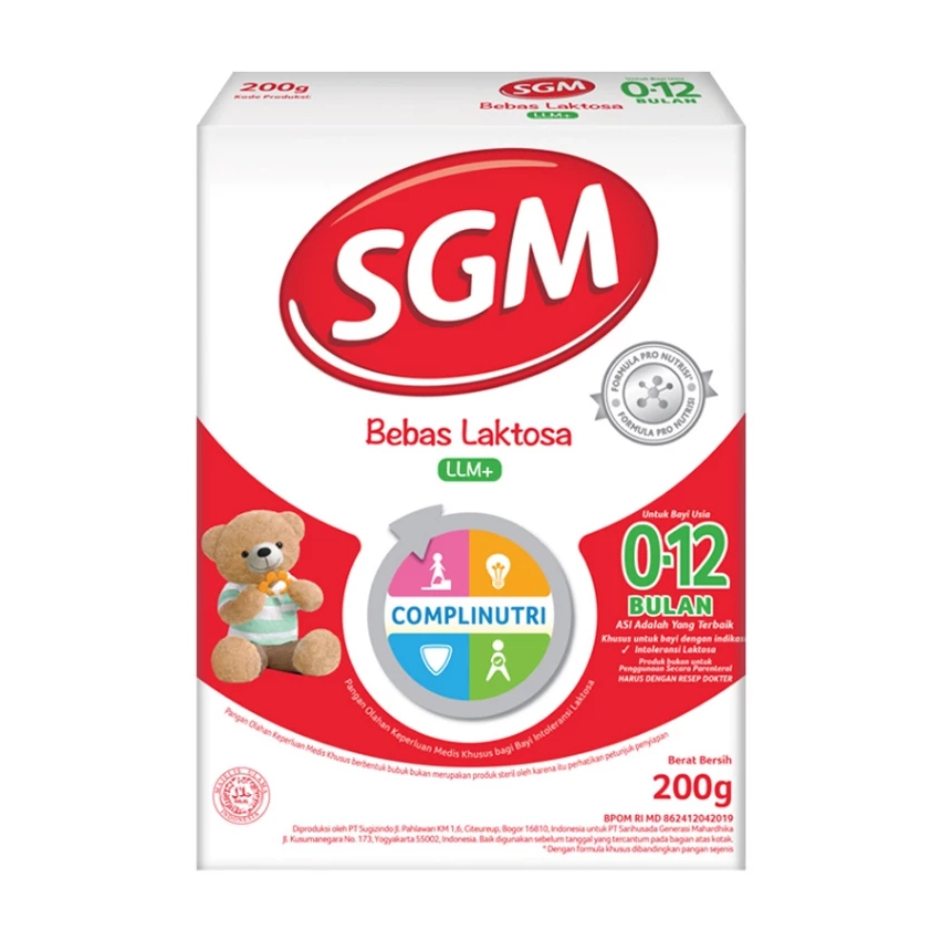 SGM LLM+ Susu Formula Bayi Bebas Laktosa 200 Gr