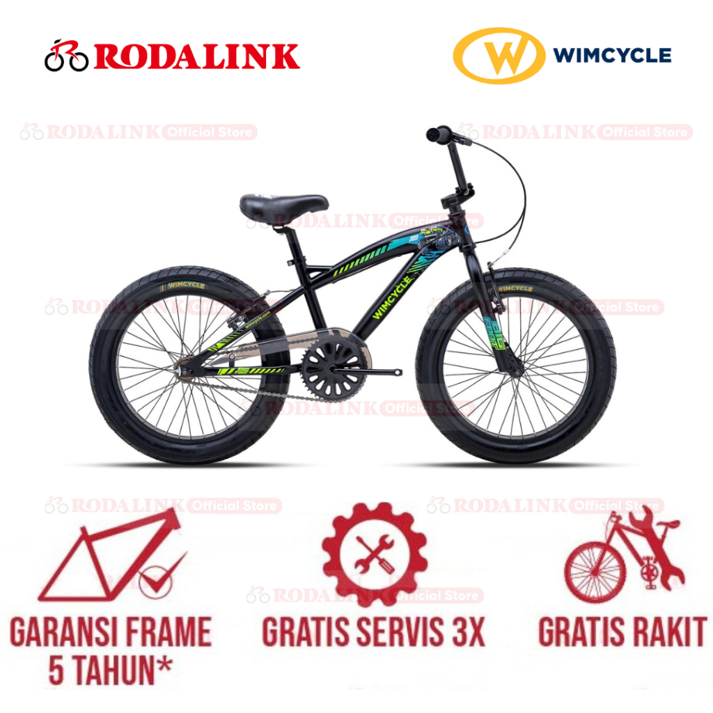 Wimcycle Sepeda Anak BMX Big Foot 20" Road Series | Sepeda Anak 6-8 Tahun120-130cm