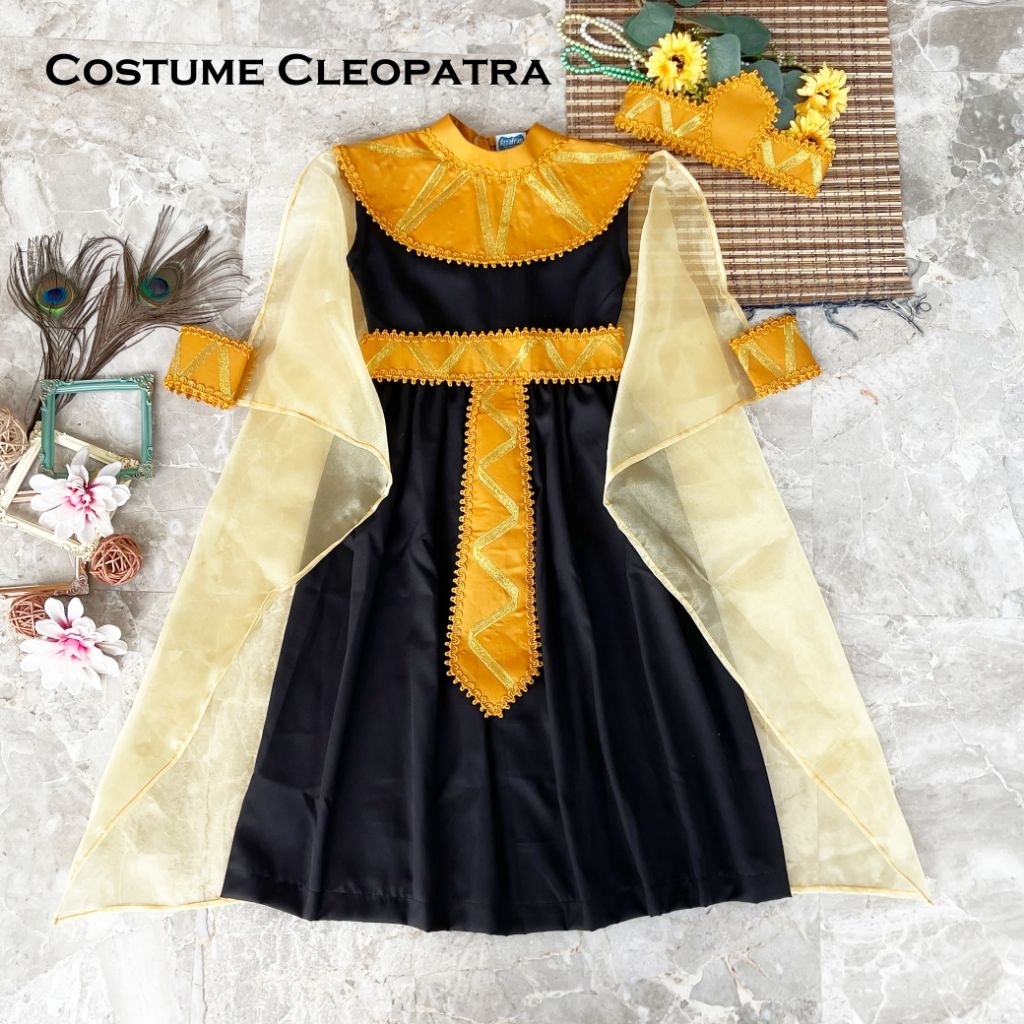 kostum cleopatra hitam gold/cleopatra costume/kostum cleopatra anak dan dewasa/costume cleopatra ter