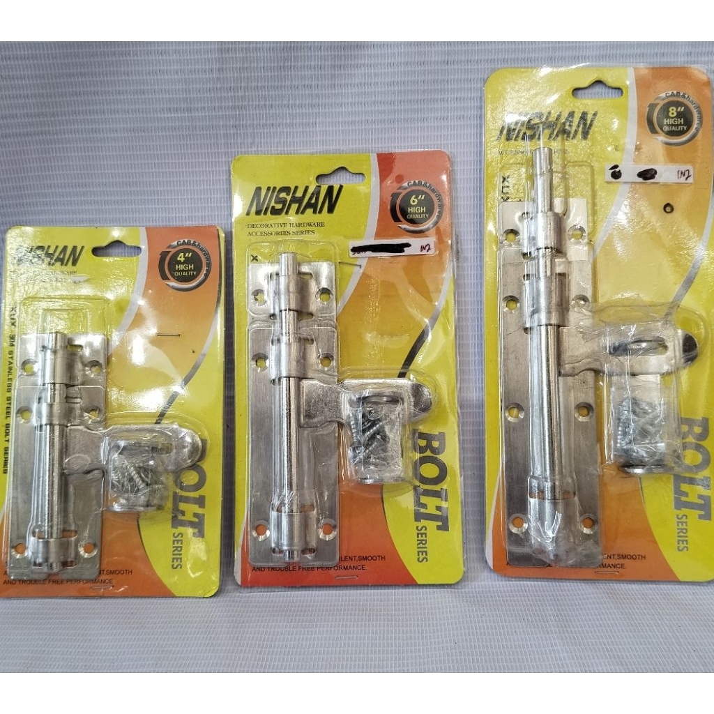 Grendel Pintu / Grendel Gudang seri "Bolt Series" merek Nishan XUX-304 Stainless Steel.