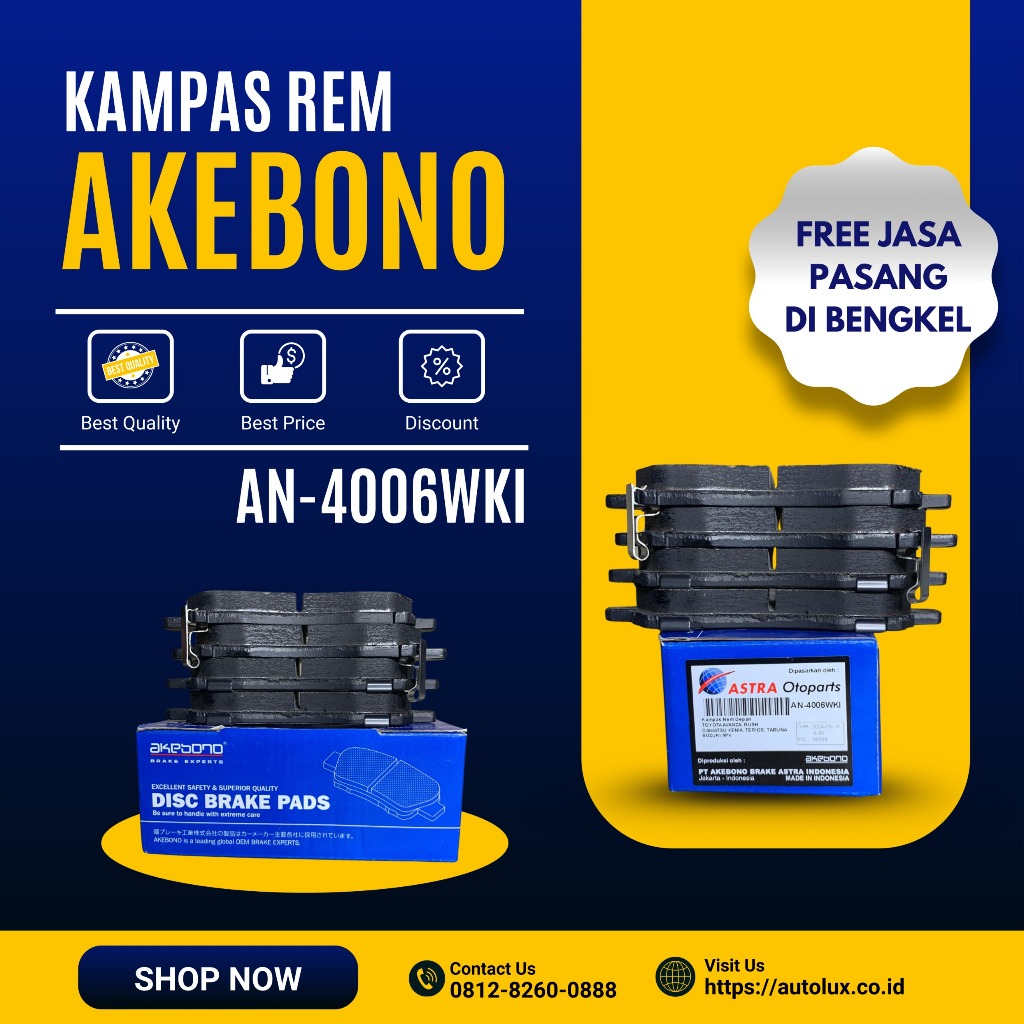 KAMPAS REM DEPAN AKEBONO AVANZA, XENIA, RUSH, TERIOS, APV