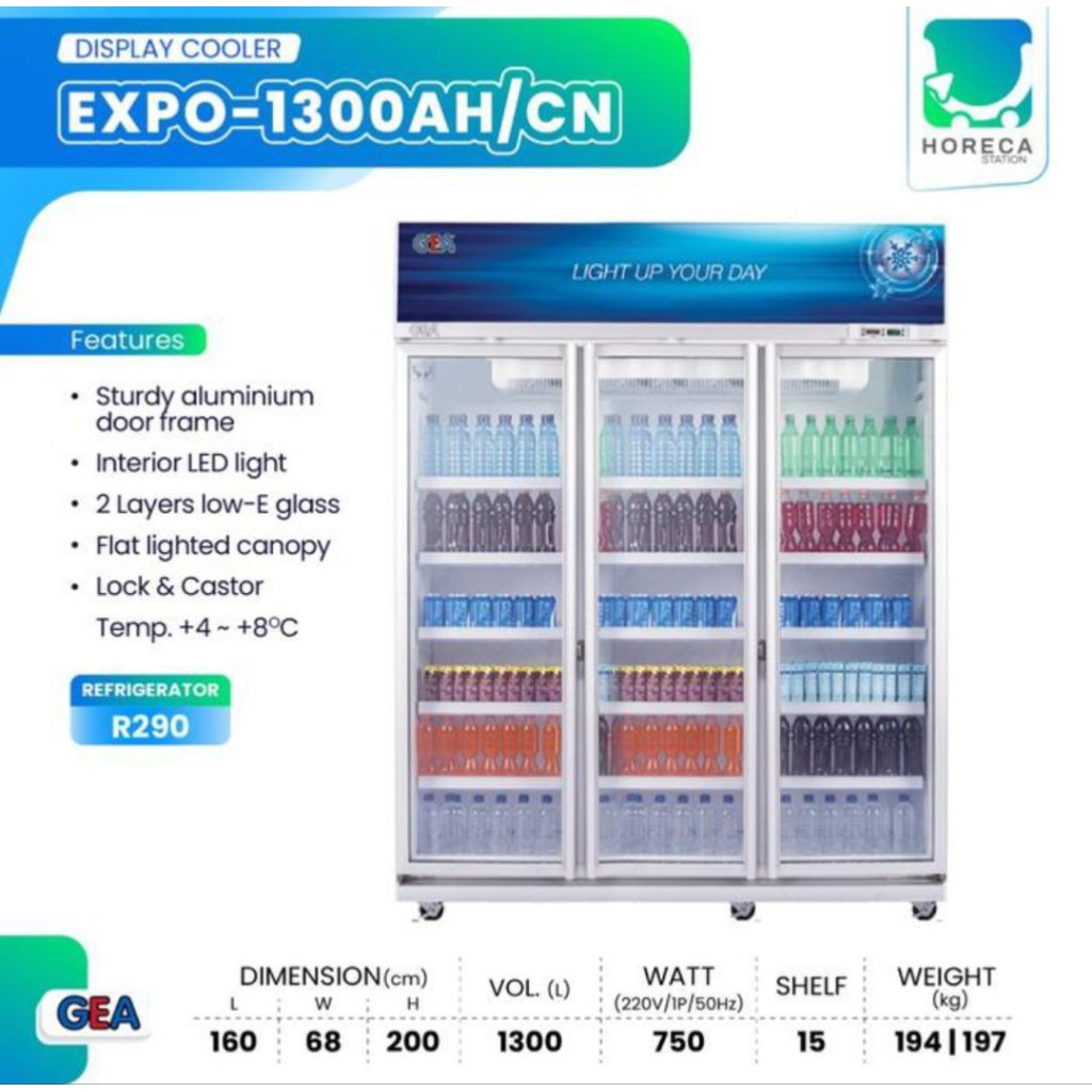 SHOWCASE GEA EXPO1300 SHOWCASE GEA EXPO-1300 DISPLAY COOLER GEA SHOWCASE GEA SHOWCASE 3 PINTU SHOWCA