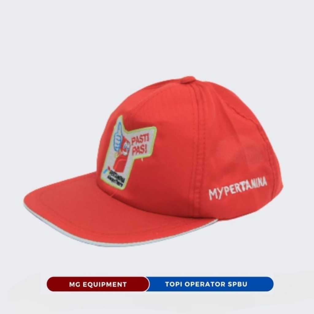 TOPI SPBU PERTAMINA PASTI PAS / TOPI OPERATOR SPBU / TOPI STAF SPBU / TOPI SPBU PRIA WANITA DEWASA