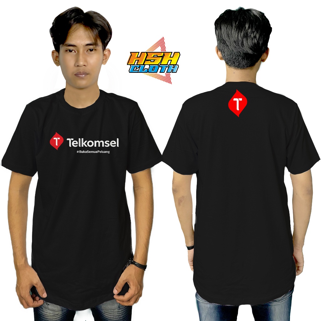 Baju Kaos Distro Telkomsel logo Baru Perusahaan Bisa Custom - HSHCloth