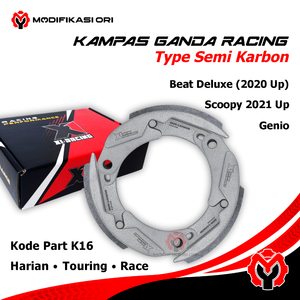 KAMPAS GANDA K16 X1 RACING BEAT DELUXE - SCOOPY 2021 GENIO KAMPAS GANDA SEMI KARBON CEVLAR