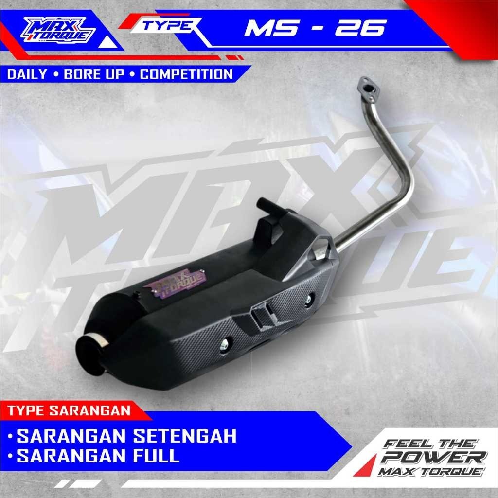 Knalpot standar racing MAX TORQUE TYPE MS-26 semua jenis motor matic suara bass adem vario 125/150 l