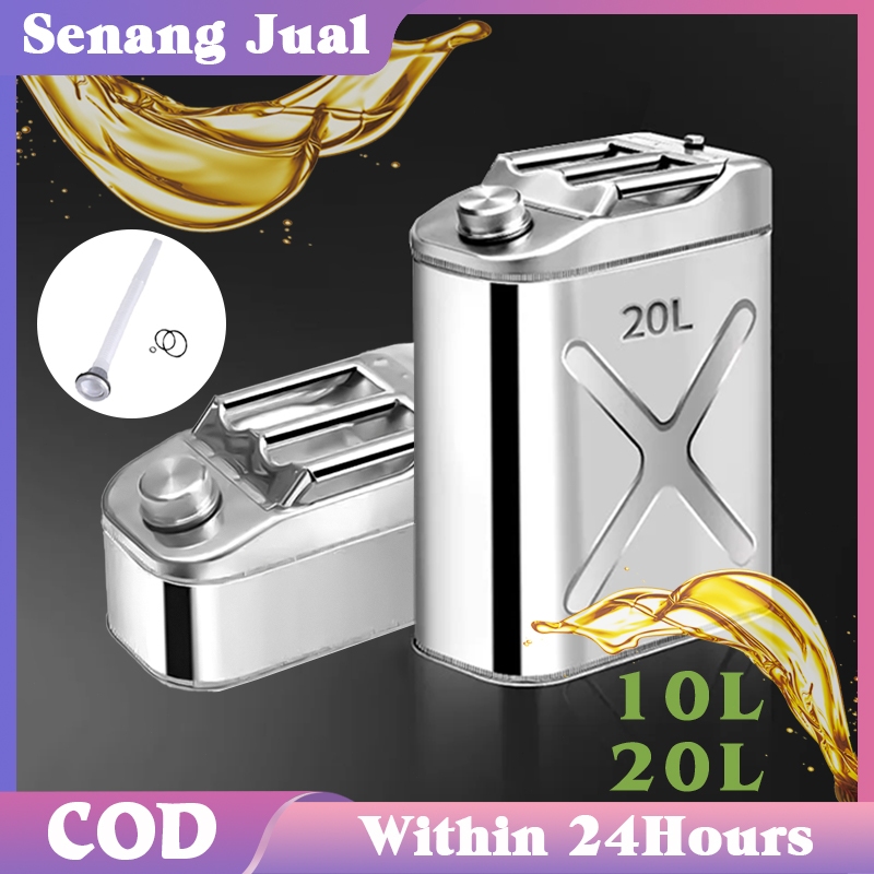 10 Liter Dan 20 Liter Kaleng Bensin Jerigen Besi Army Jerrycan Bensin Stainless Steel Jerigen Besi