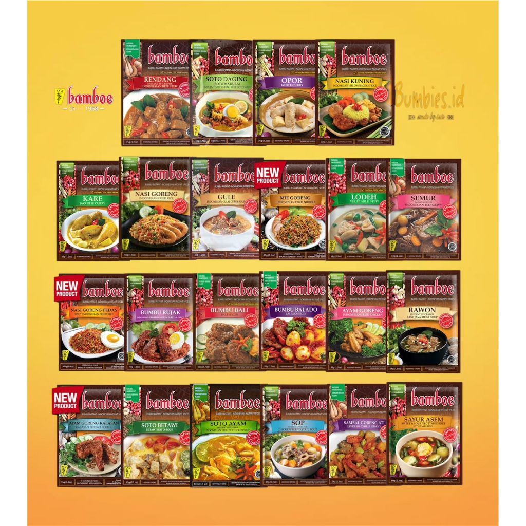 BUMBU INSTAN (BAMBOE) ASIA ALL VARIAN - BAMBOE  - BUMBU SERBAGUNA UNTUK BERBAGAI MASAKAN RUMAHAN, MU