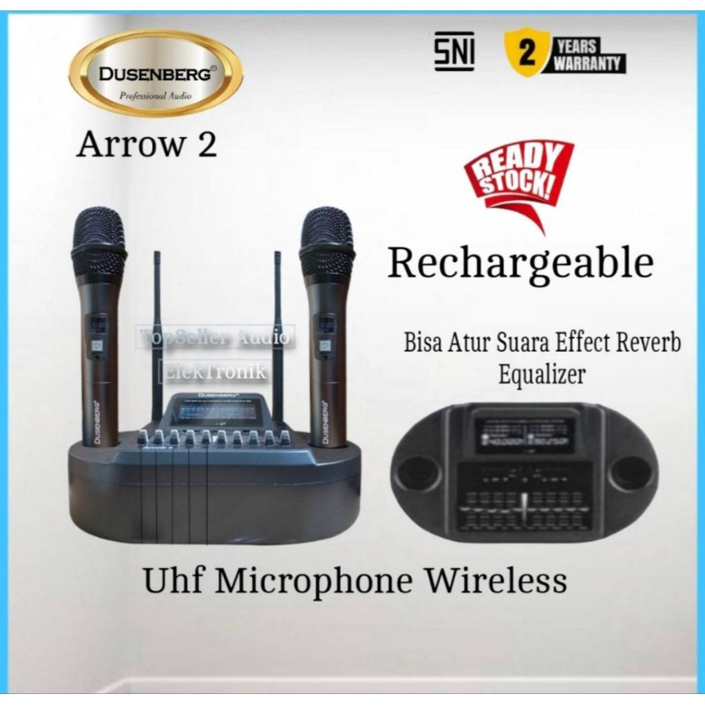 MIC WIRELESS DUSENBERG ARROW 2 UHF BISA CHARGER MIC NYA