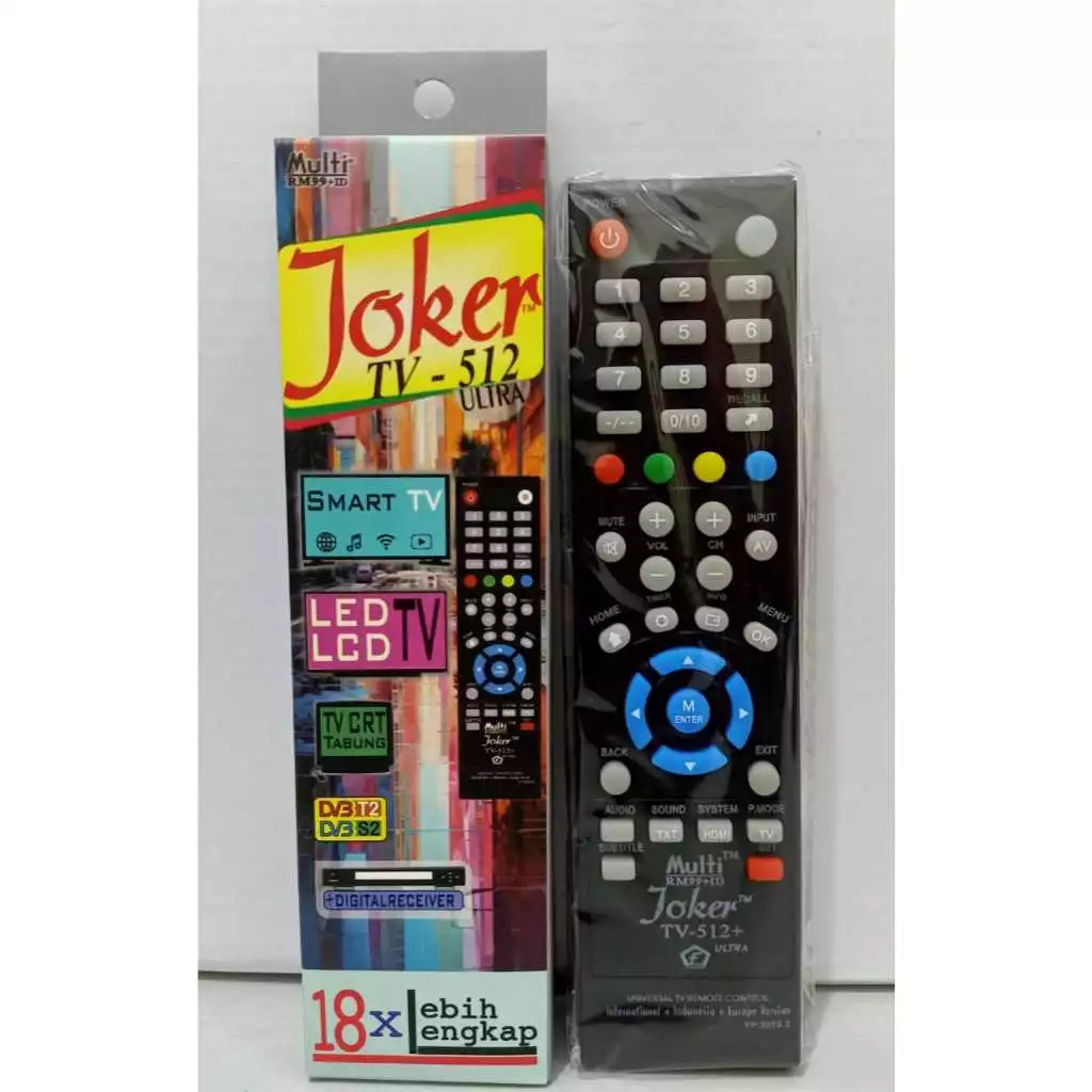 Remote TV Multi 18x-512 +/18x-526 + Joker/Remote Joker 18X TV LED LCD STB Digital Receiver Lebih Len