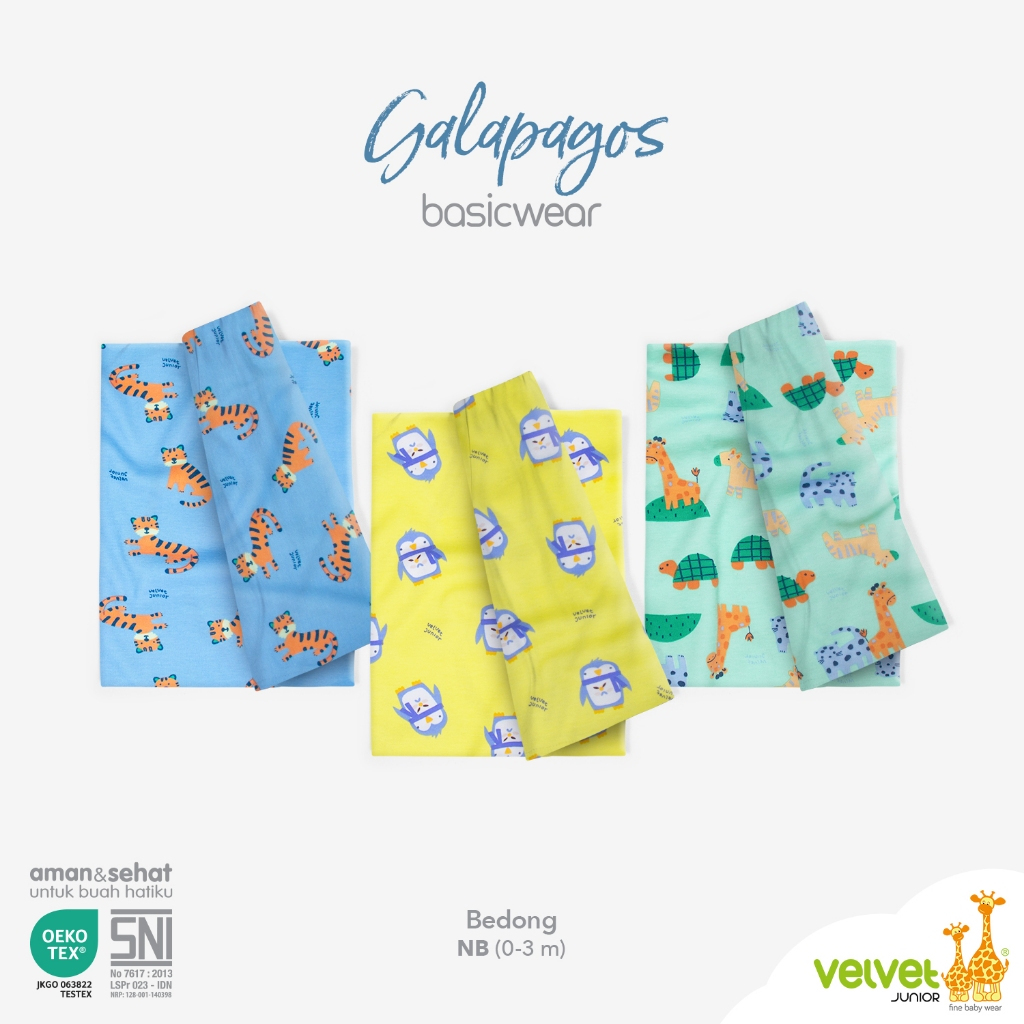 Velvet Junior Bedong Motif Satuan (1 Pc)