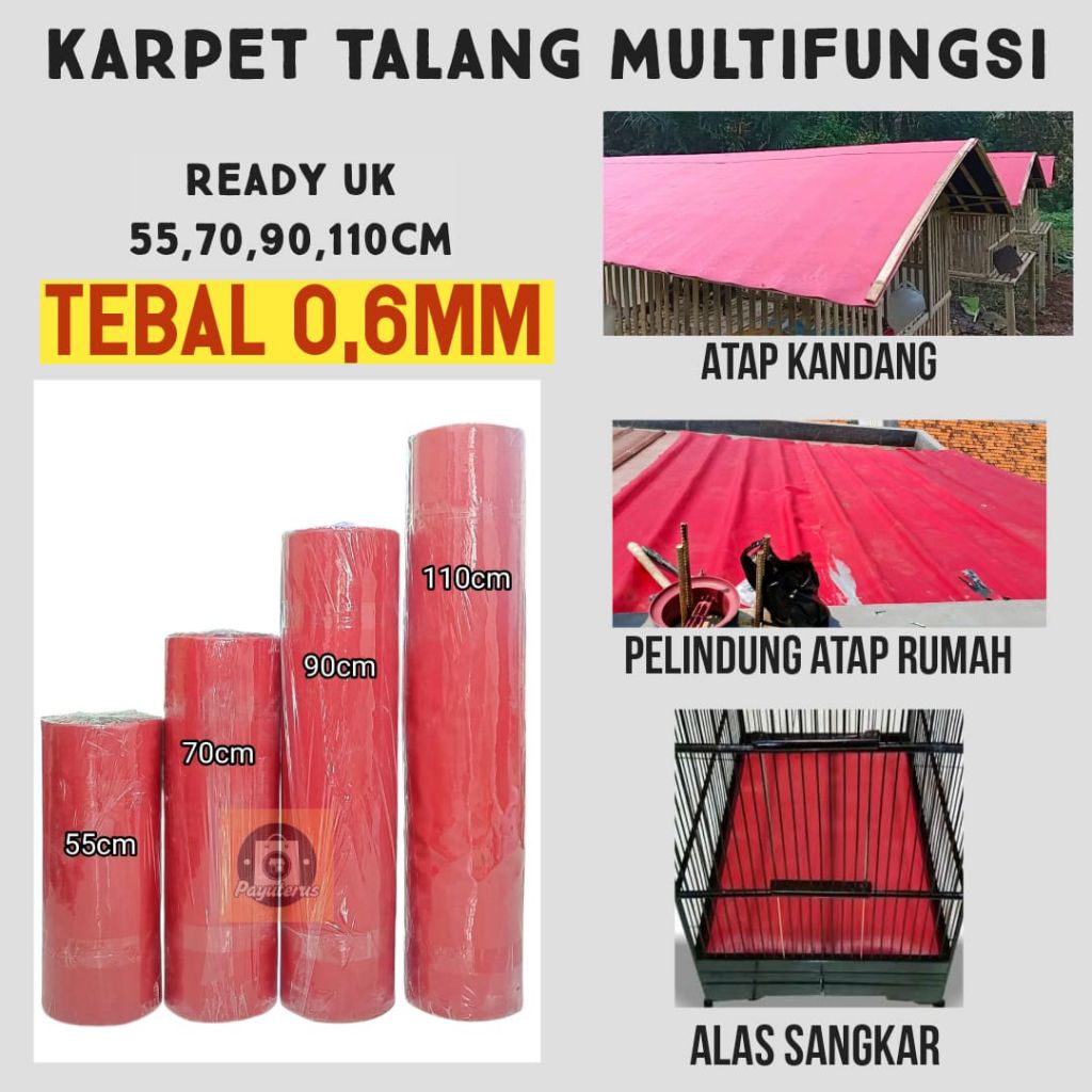 Karpet Talang Air Tebal 0,6mm Kuat Anti Bocor | Bonet Talang Karet Multifungsi Pelindung Atap Rumah 