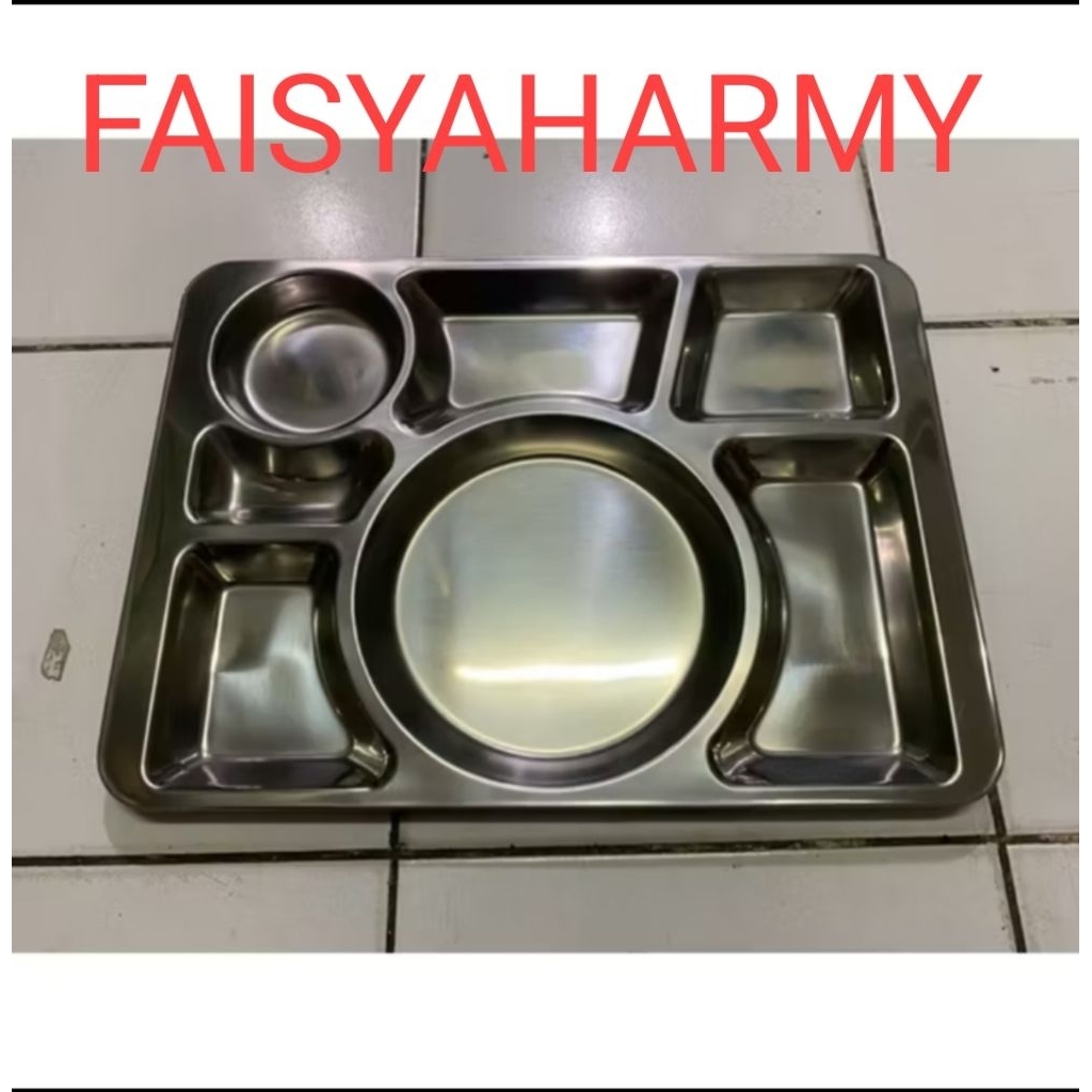 TEMPAT MAKAN OMPRENG 7 SEKAT  PLATO STAINLEES ORIGINAL JATAH PEMBAGIAN TNI