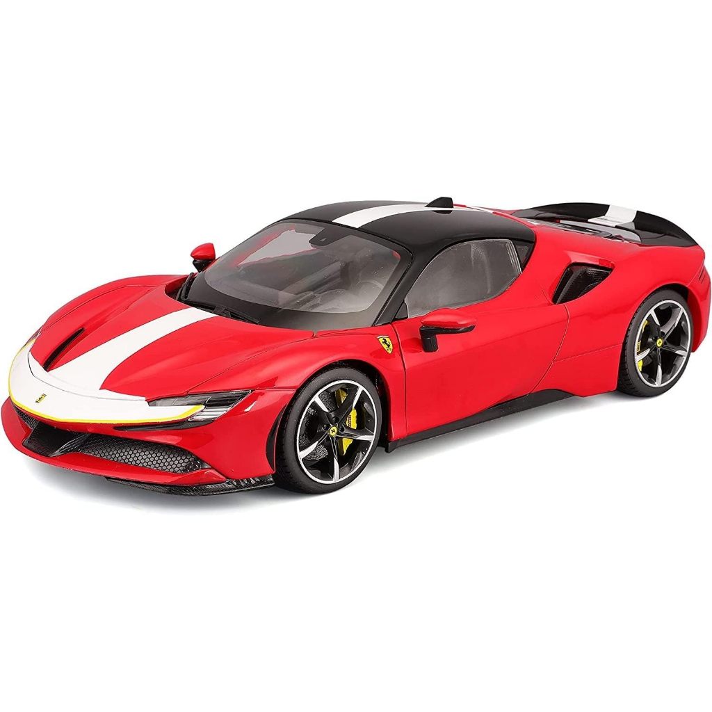 BBURAGO B18-16911 FERRARI SIGNATURE SF90 STRADALE SUPER CAR DIE CAST, RED, L
