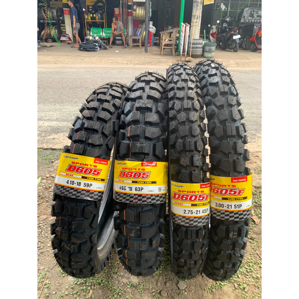BAN DUNLOP D605 RING 18 dan 21 DUAL PURPOSE TRAIL KLX CRF WR ON OFF ROAD