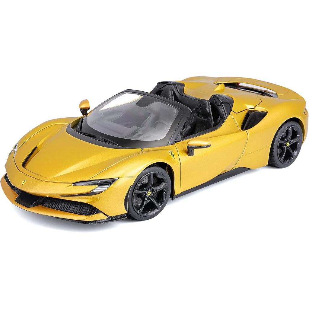 READY BBURAGO MAY CHEF GROUP 16016 BBURAGO 1:18 FERRARI SF 90 SPIDER GOLD CHILDREN'S VEHICLE FOR