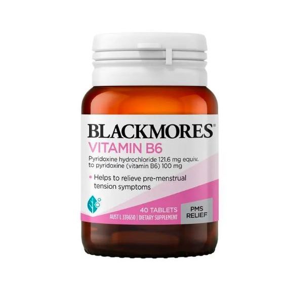Blackmores Vitamin B6 100mg - 40 Tablet - Suplemen Kesehatan Saraf & Metabolisme