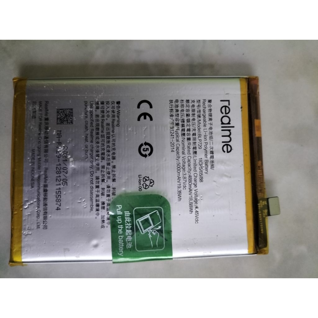 BATERAY BPL729 SECOND ORIGINAL UNTUK REALME C11,5,5i,C3,C20,C21,C21Y