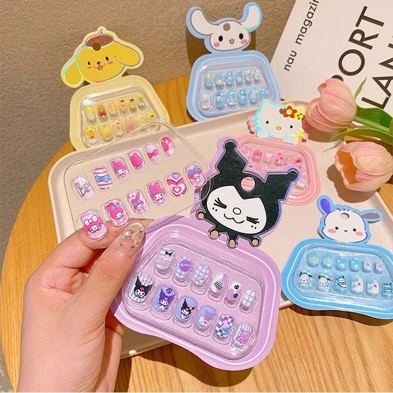 SET KUKU PALSU SANRIO MOTIF UNTUK ANAK CEWEK FAKE NAIL ART KARAKTER CARTOON