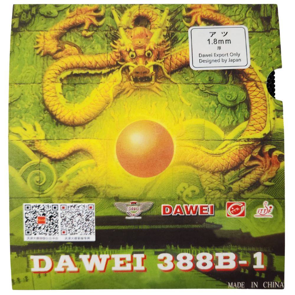 Dawei 388B-1 1.8mm - Rubber Pingpong Karet Bat Tenis Meja Dawei 388B1 Bintik Serang