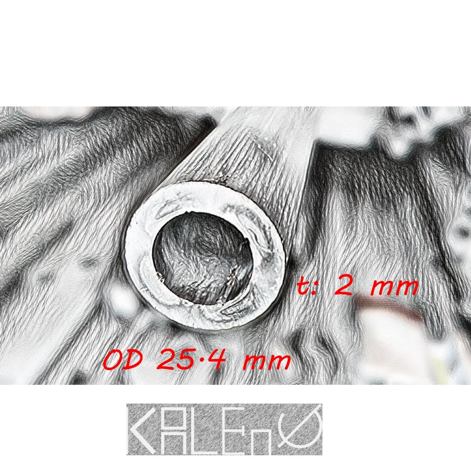Pipa Aluminium Diameter Luar OD (1") 25.4 x 2 mm