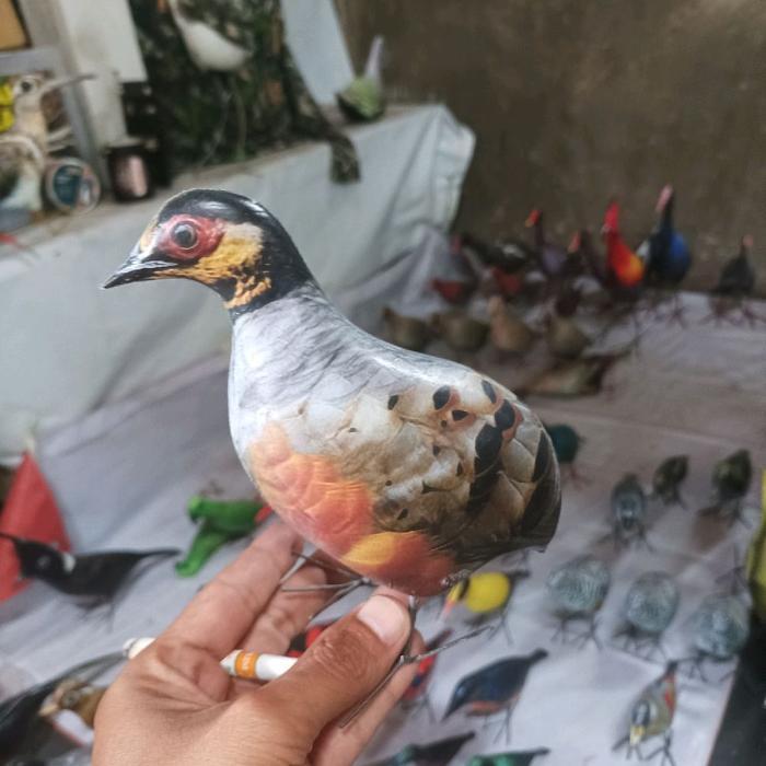 Jontrot boneka mainan puyuh gonggong patung burung puyuh hutan / jontrot manuk puyuh mirip asli