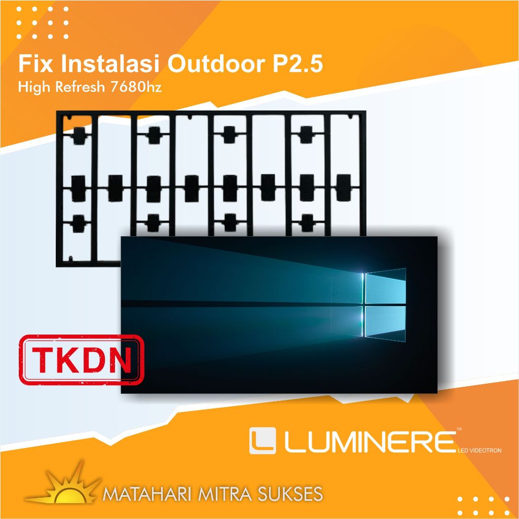 LUMINERE LED Videotron Fix Installasi P2.5 Outdoor Refresh Rate 7680hz 6500nits Lampu Kinglight Sist