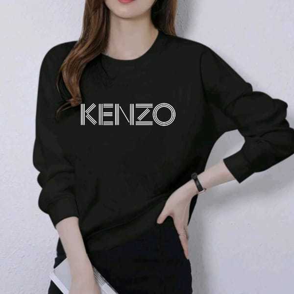 Kaos Atasan Wanita Dewasa Lengan Panjang Motif Kenzo Kekinian Kaos Long Sleeve Crewneck Wanita Sablo