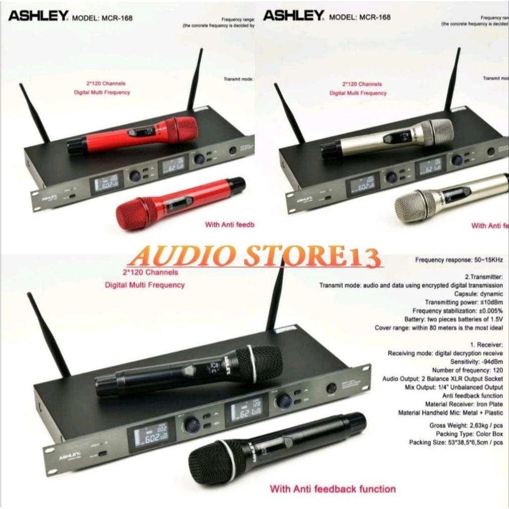 Mic Wireless Ashley MCR 168 / MCR168  Ashley Original