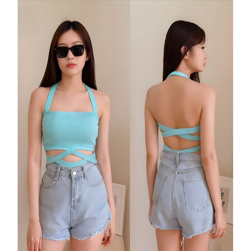 Luna Fit Basic Tank Top Atasan Wanita Stretch Kekinian Rajut Import Sleeveless Top Nyaman Crop Top W