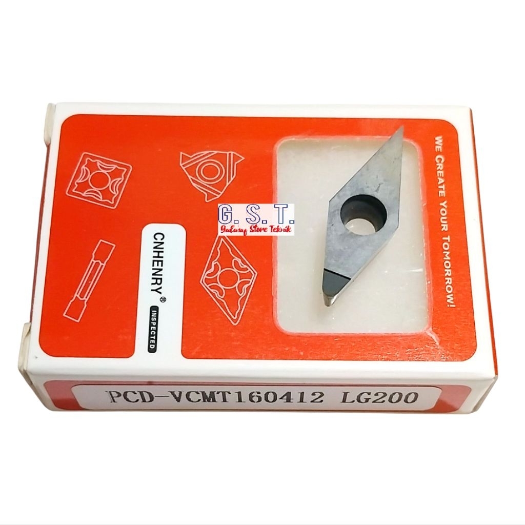 insert pcd kinclong almunium VCMT160412 CNHENRY LG200 pahat bubut kinclong VCMT 1604 Radius 12 Baru
