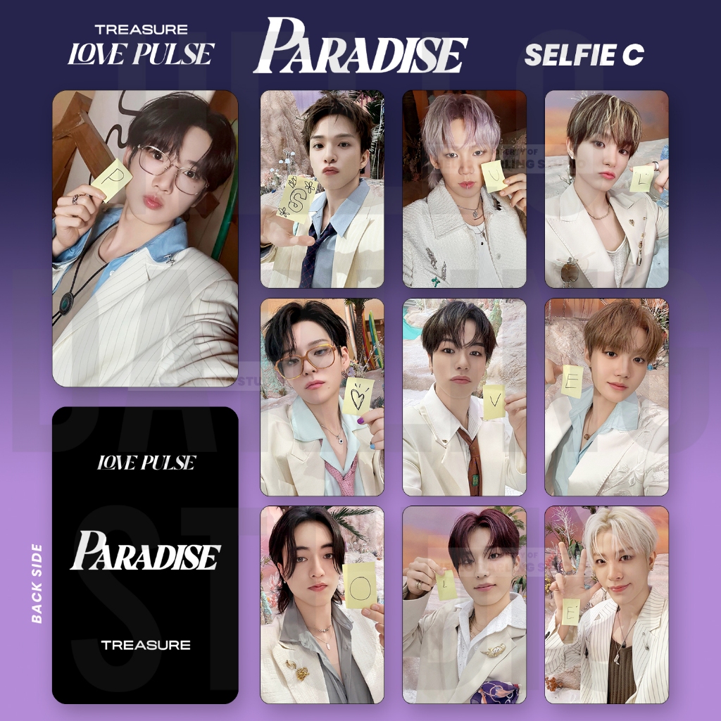 Treasure Love Pulse PARADISE Selfie C OT10 Photocard set. Unofficial. Fan Made.