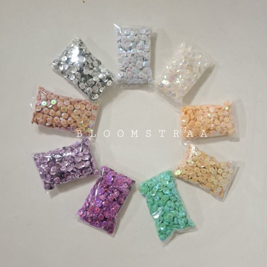 Sequins Payet Piring 6mm Ramboci Manik-Manik Sequin Remboci Manik
