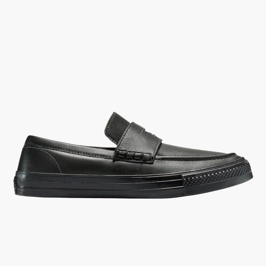 Sepatu Sneakers Pria Converse Chuck Taylor All Star Loafer Black Black Black Original A15205C