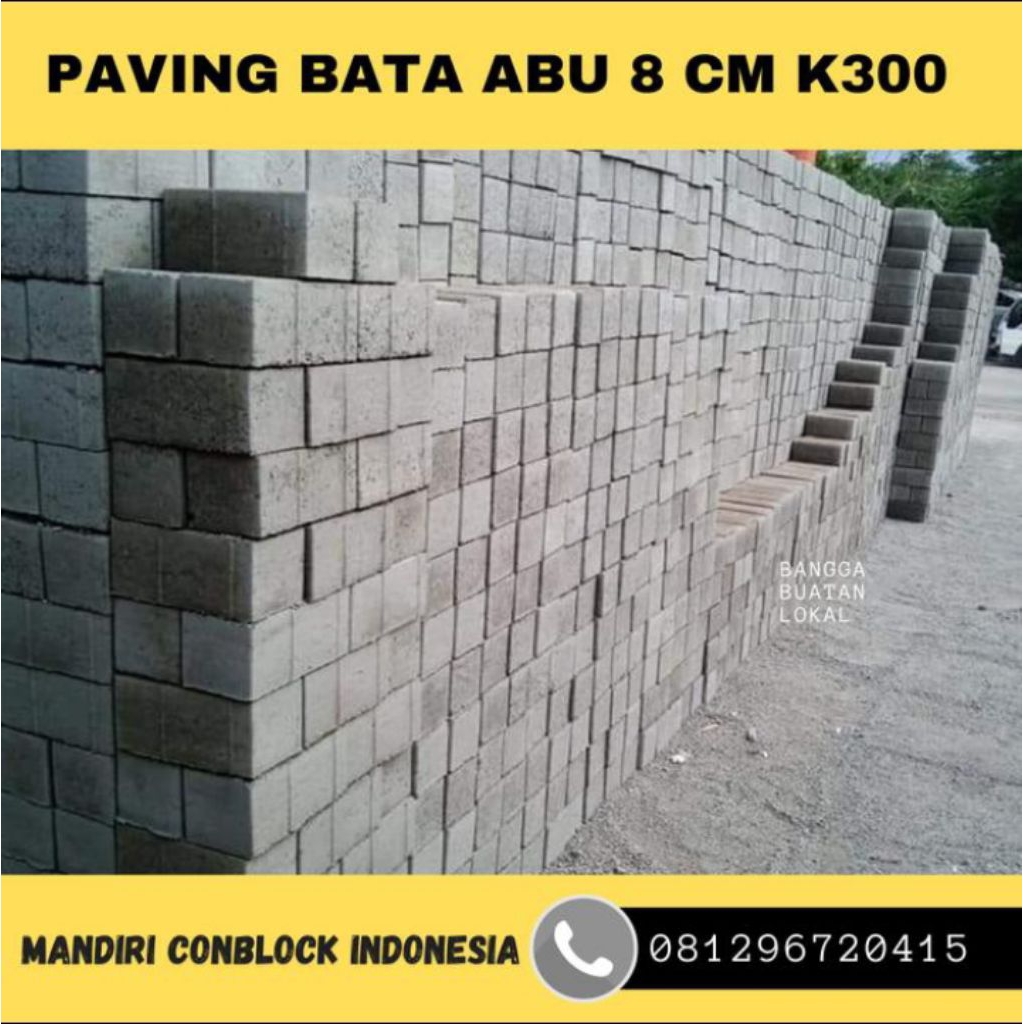 Paving Block Bata Abu 8cm K300
