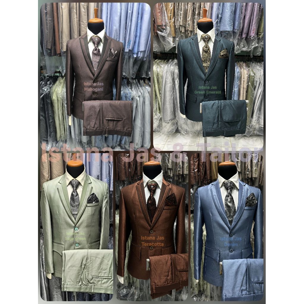 Istana Jas, S M L XL XXL 1 stel jas ( jas celananya bonus sarung jas ) Jas Pengantin Pria Jas Pormal